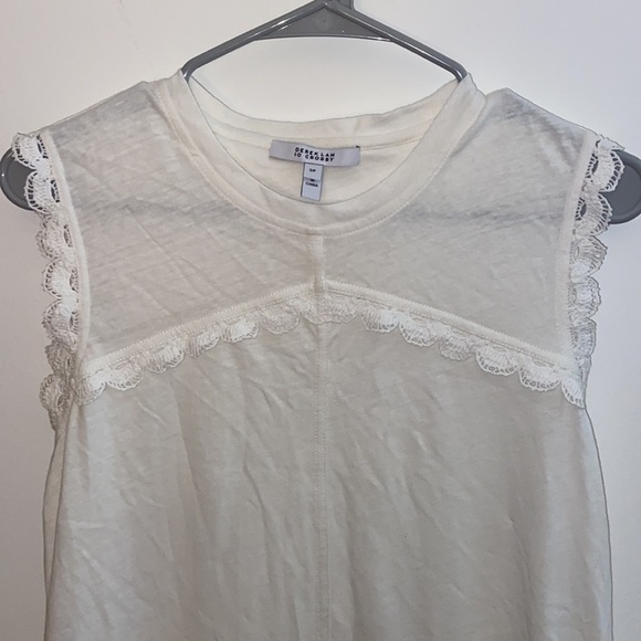 NWOT Derek Lam 10 Crosby Crochet-Trimmed Linen/ Cotton Blend Jersey Dress size S - Picture 12 of 15